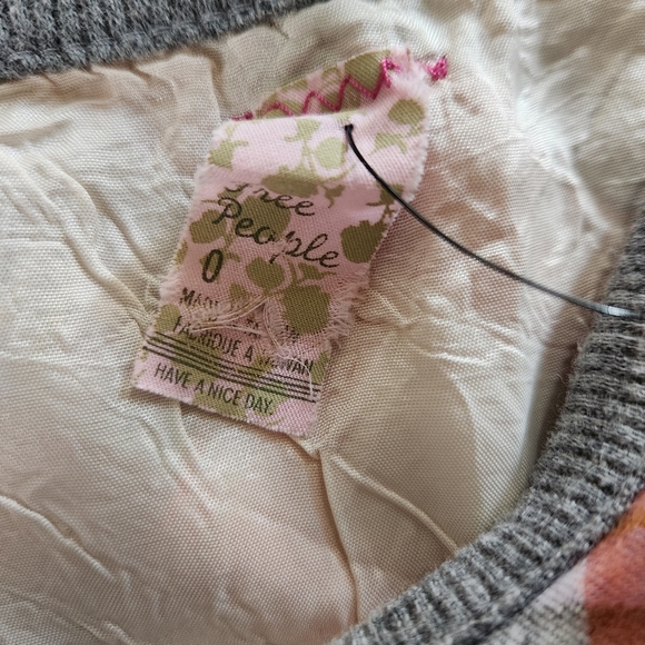 FREE PEOPLE PLAID RUFFLE 100% COTTON LINED SKIRT ORANGE GRAY WHITE SIZE 0 EUC - Picture 7 of 11